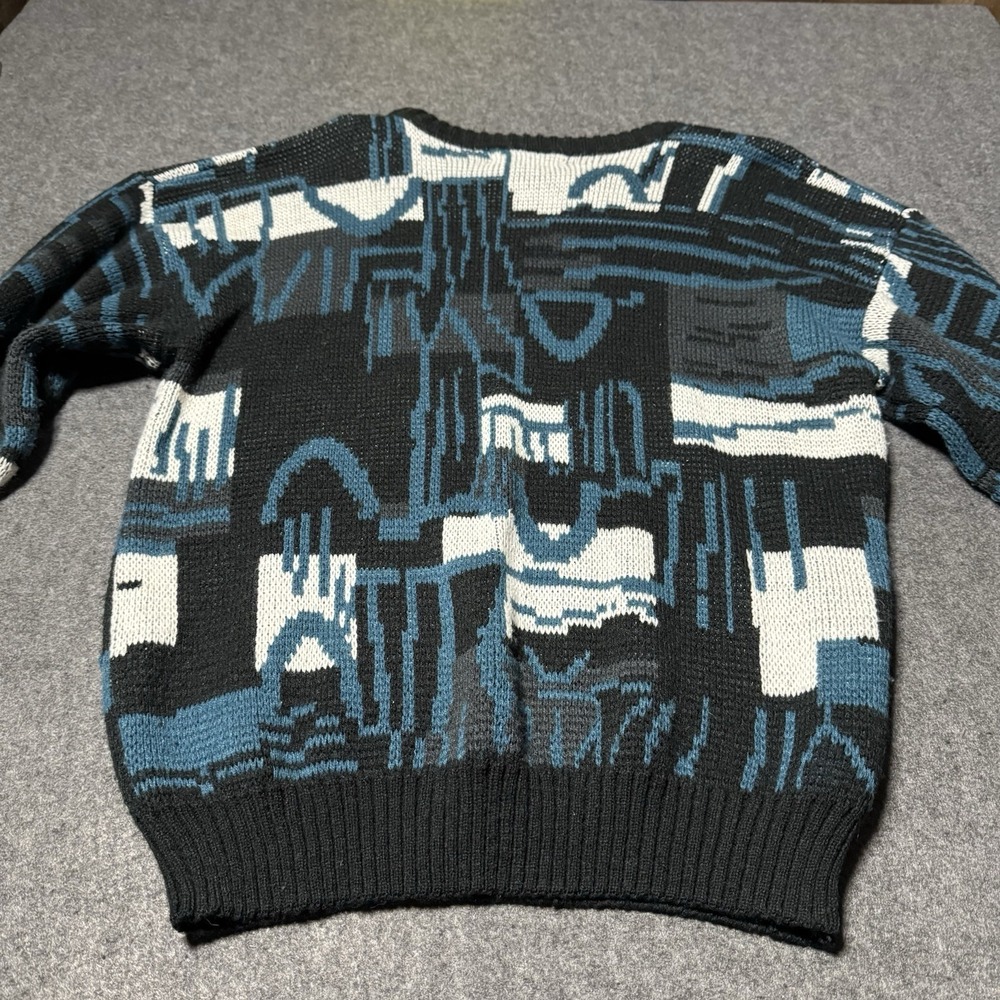 VTG 90s Townsend Lake Abstract Geometric Art Knit Sweater Mens M Grandpa Indie - Picture 6 of 9